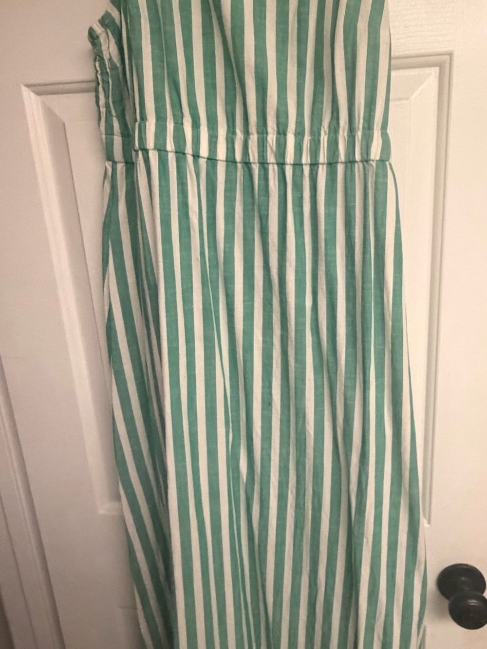 Universal Thread Green and White Vertical Stripe Maxi Dress